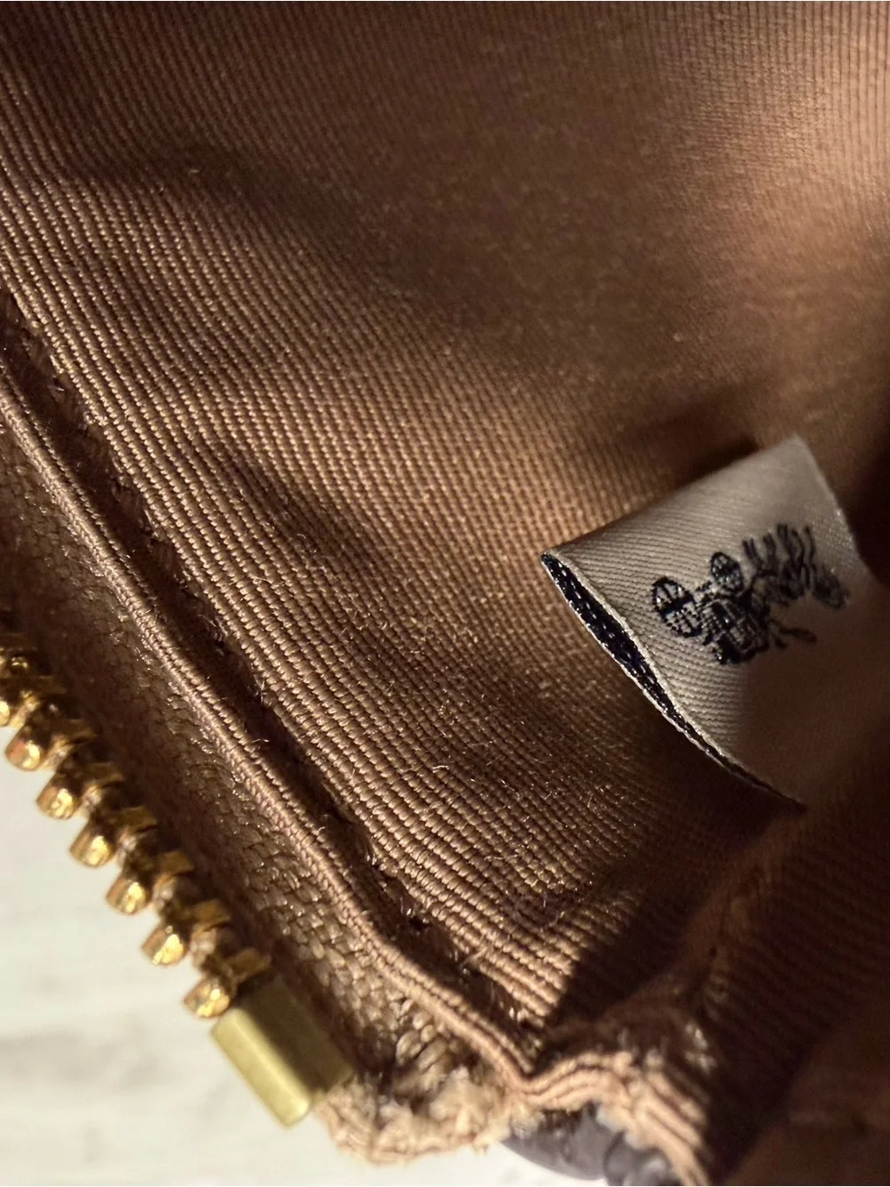 Coach Taupe Pebbled Leather Wristlet - Picture 4 of 6